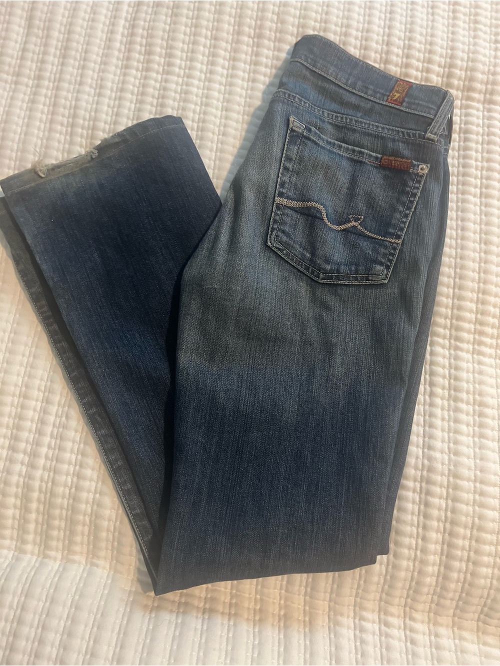 7 For All Mankind Dark Blue Bootcut Jeans
